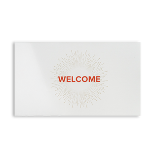 Response Pack envelope displaying the word 'welcome'